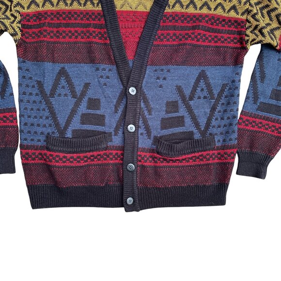 Vintage Sweater Graphix Cardigan Kurt Cobain Grandpa Aztec Grunge Western-L - Picture 3 of 14